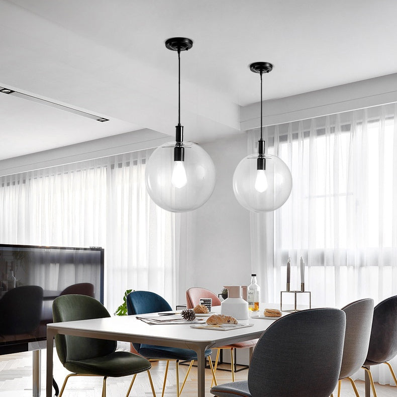 Globe Bubble Chandelier Clear Glass Cluster Pendant Light, Modern Fixture