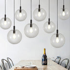 Globe Bubble Chandelier Clear Glass Cluster Pendant Light, Modern Fixture