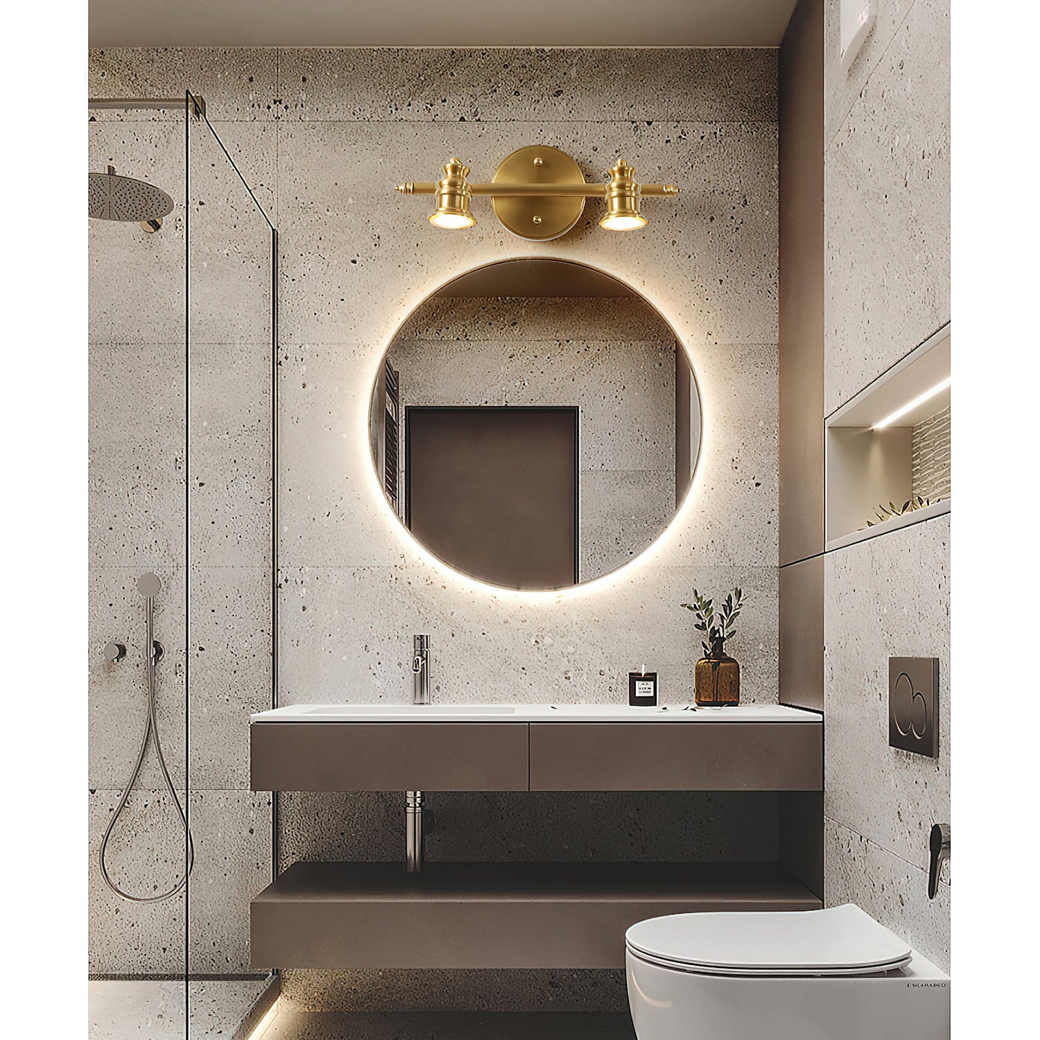 Halophane wall lamp