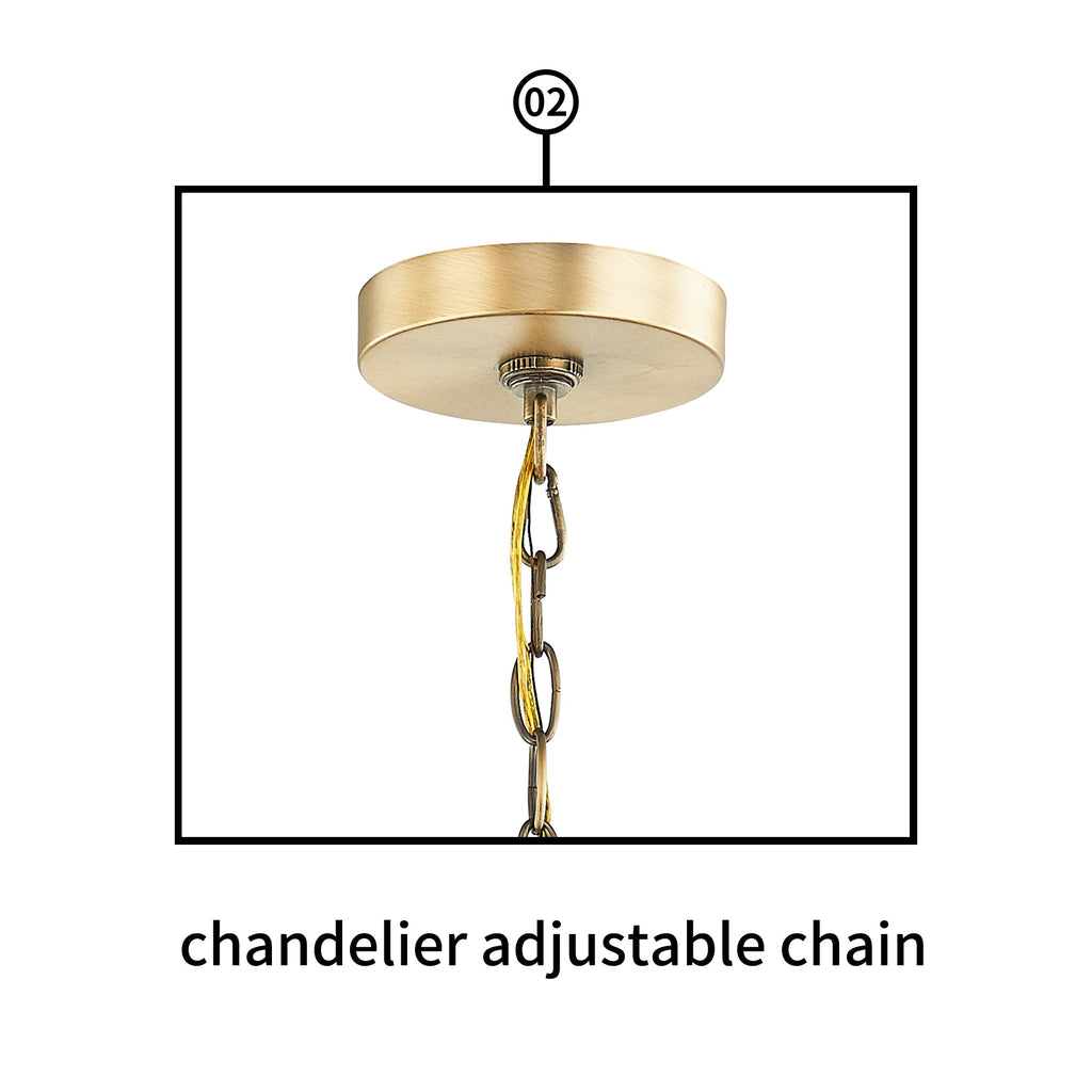 Kerri 4-Light Soft Gold Farmhouse Pendant Light Adjustable Chain