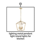 Kerri 4-Light Soft Gold Farmhouse Pendant Light Adjustable Chain