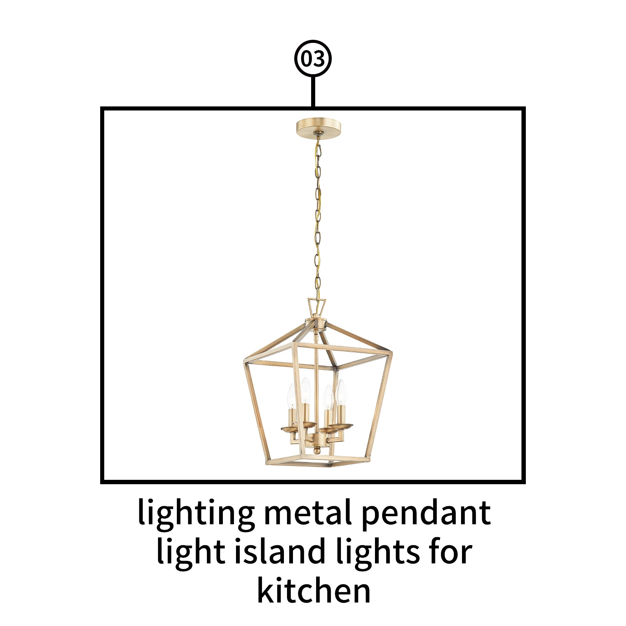 Kerri 4-Light Soft Gold Farmhouse Pendant Light Adjustable Chain