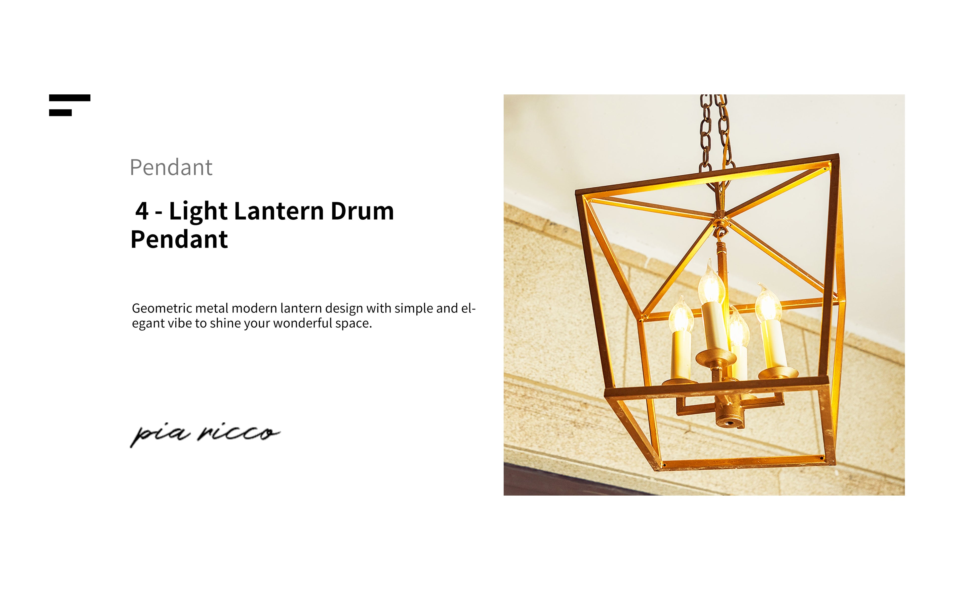 Kerri 4-Light Soft Gold Farmhouse Pendant Light Adjustable Chain