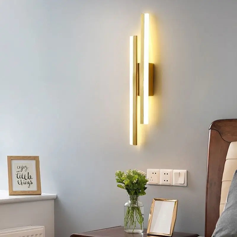 Modern LED Wall Sconce with Copper Pipe and Acrylic Shade