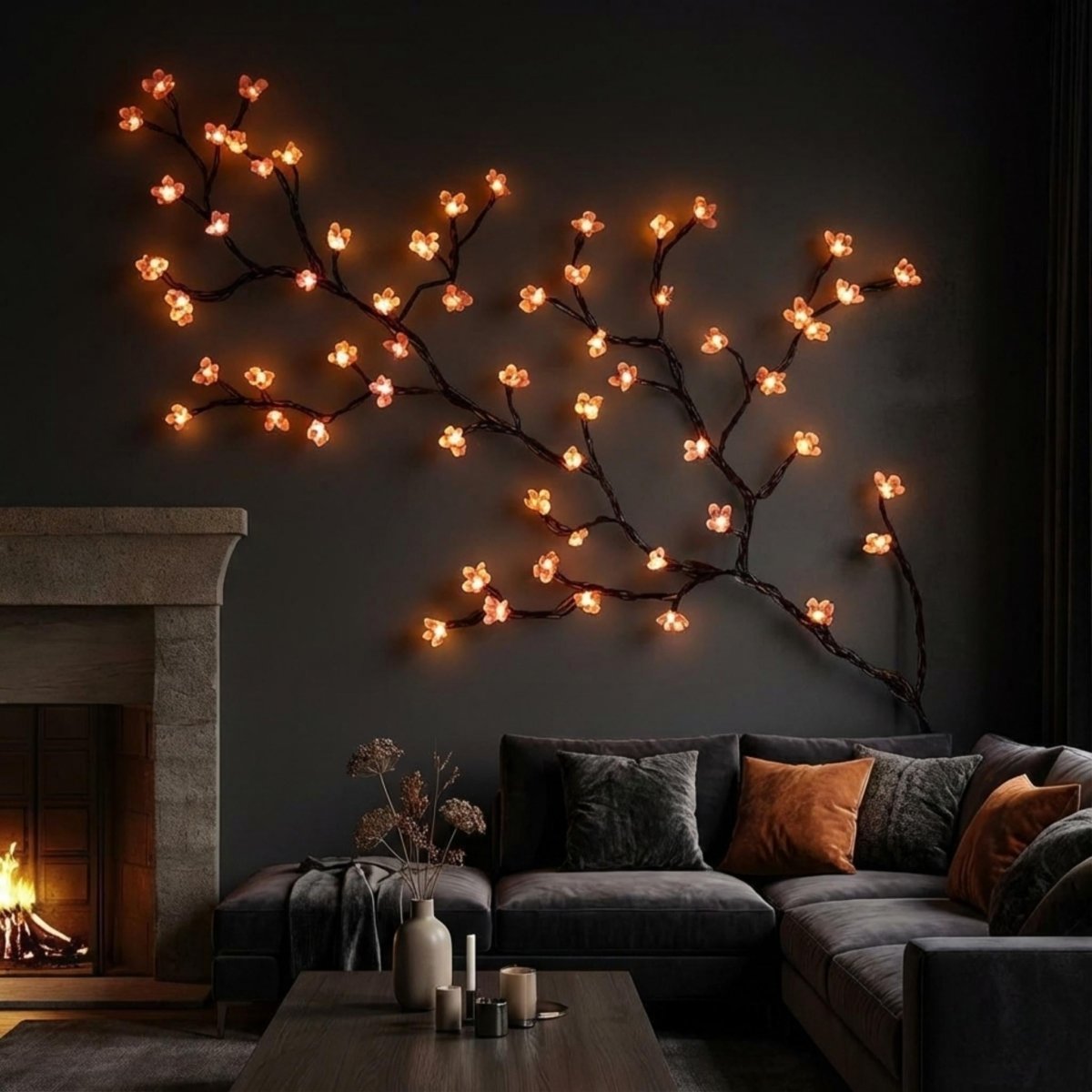 LED Lighted Wall Art with Decorative Branch Design for Cozy Ambient Lighting