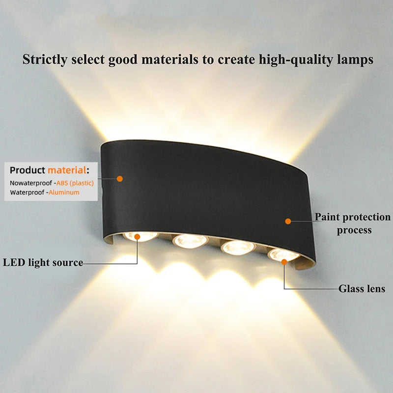 Modern LED Wall Sconces White Up-Down Indoor Outdoor Wall Lights