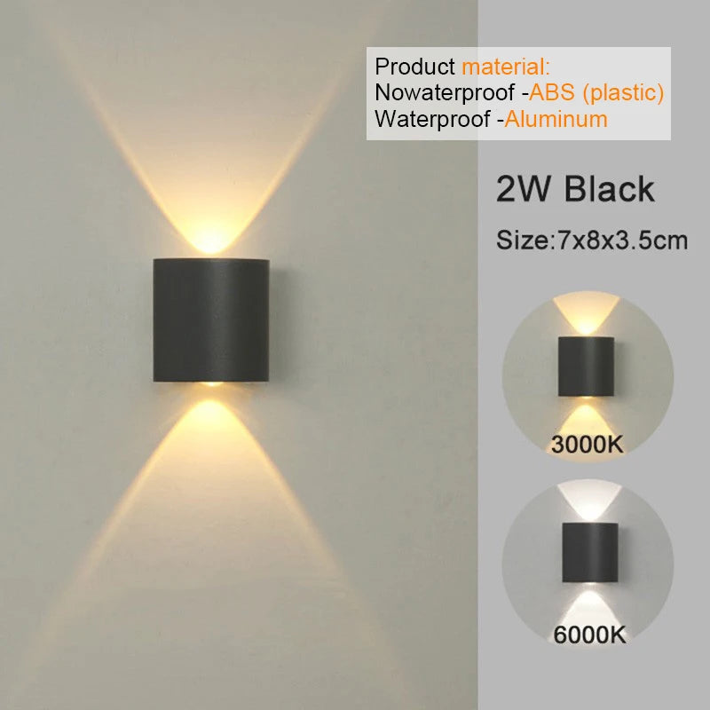 Modern LED Wall Sconces White Up-Down Indoor Outdoor Wall Lights