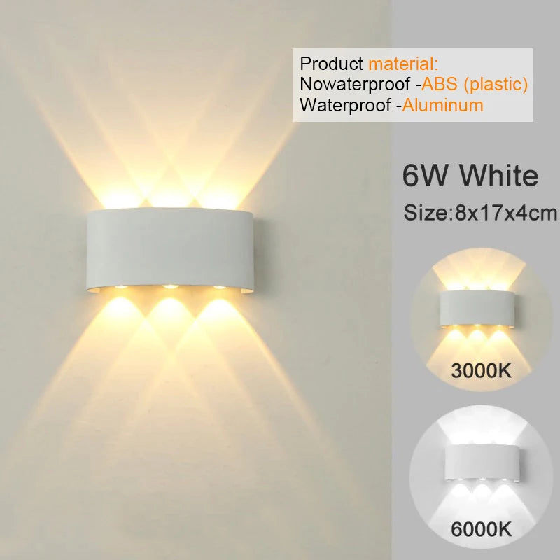 Modern LED Wall Sconces White Up-Down Indoor Outdoor Wall Lights