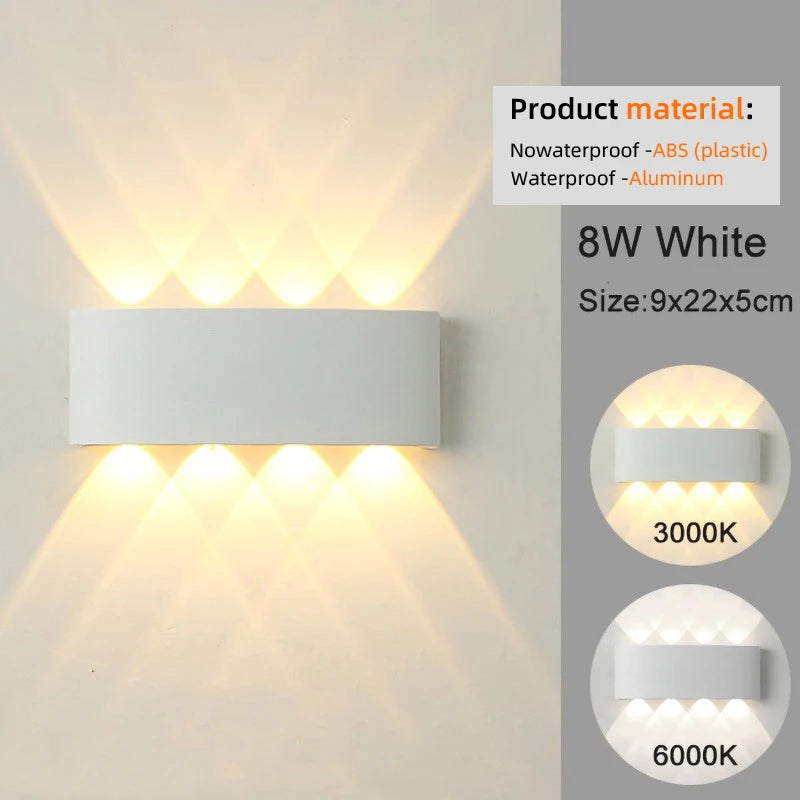 Modern LED Wall Sconces White Up-Down Indoor Outdoor Wall Lights