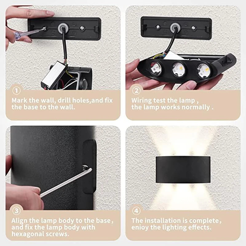 Modern LED Wall Sconces White Up-Down Indoor Outdoor Wall Lights