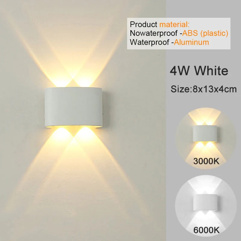 Modern LED Wall Sconces White Up-Down Indoor Outdoor Wall Lights