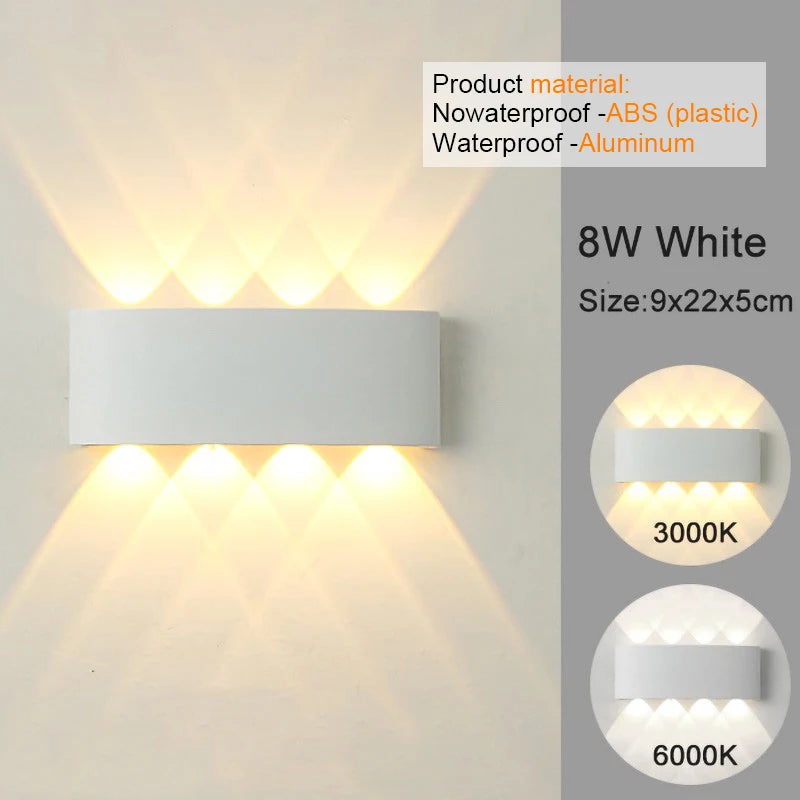 Modern LED Wall Sconces White Up-Down Indoor Outdoor Wall Lights