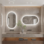 Oval LED Backlit Bathroom Mirror with Anti-Fog and Wall Mount