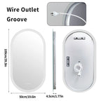 Oval LED Backlit Bathroom Mirror with Anti-Fog and Wall Mount