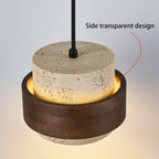 Walnut Wood Stone LED Pendant Lamp for Bedroom Bar and Restaurant