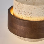 Walnut Wood Stone LED Pendant Lamp for Bedroom Bar and Restaurant