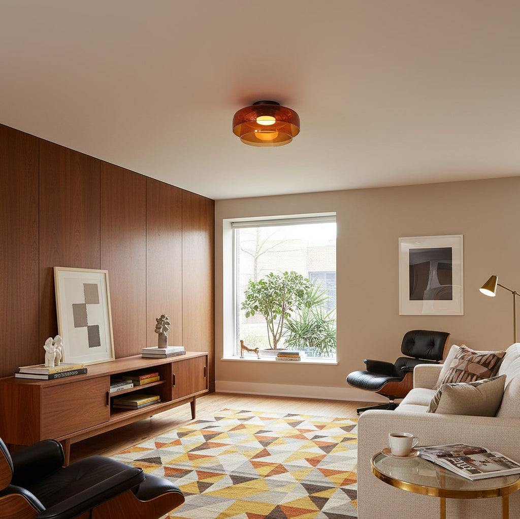 Levels Glass Ceiling Light Tiered Modern Flush-Mount LED Fixture