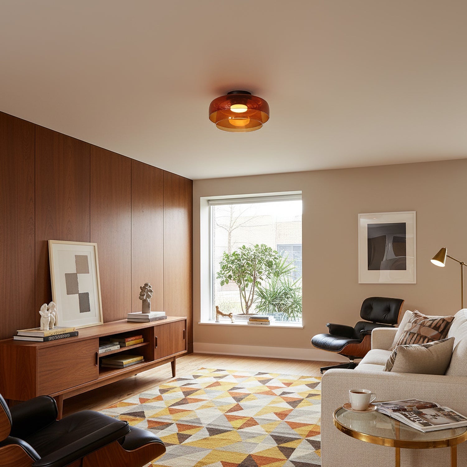 Levels Glass Ceiling Light Tiered Modern Flush-Mount LED Fixture