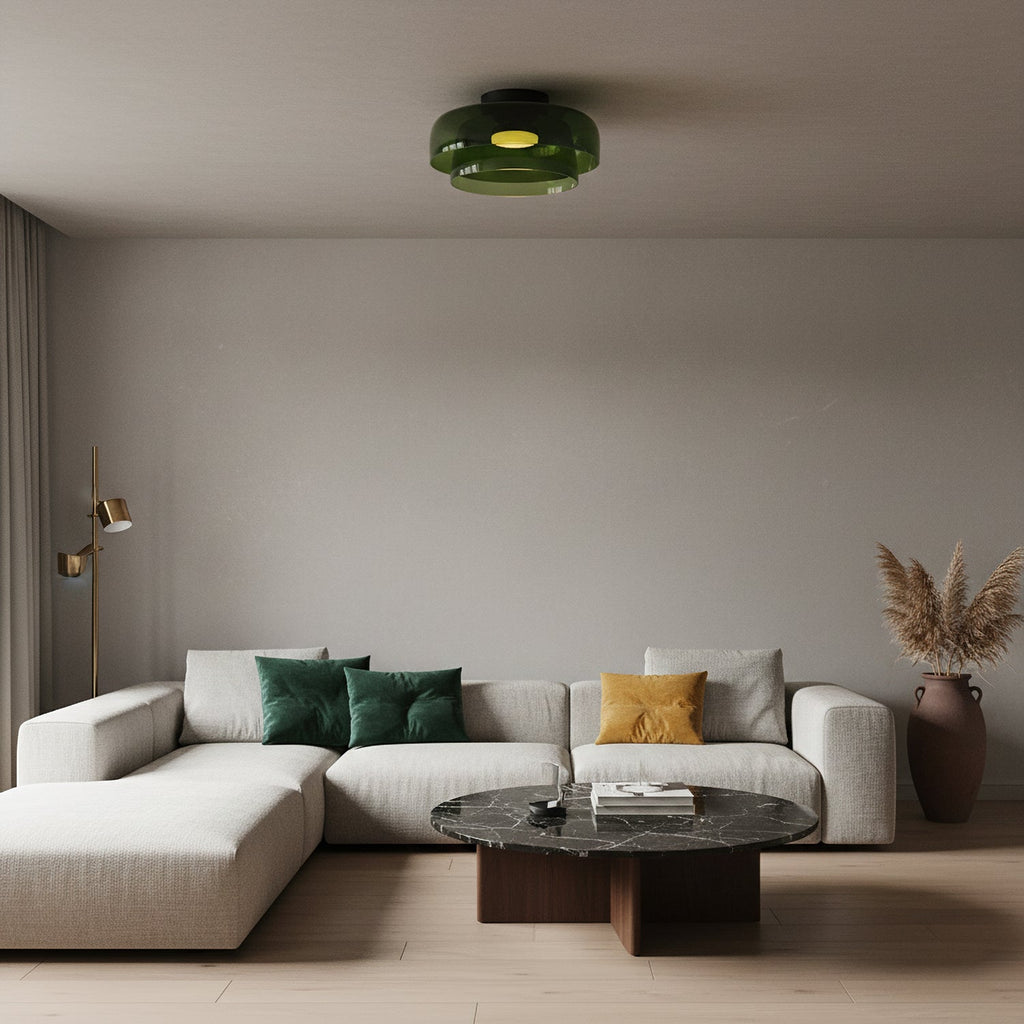 Levels Glass Ceiling Light Tiered Modern Flush-Mount LED Fixture