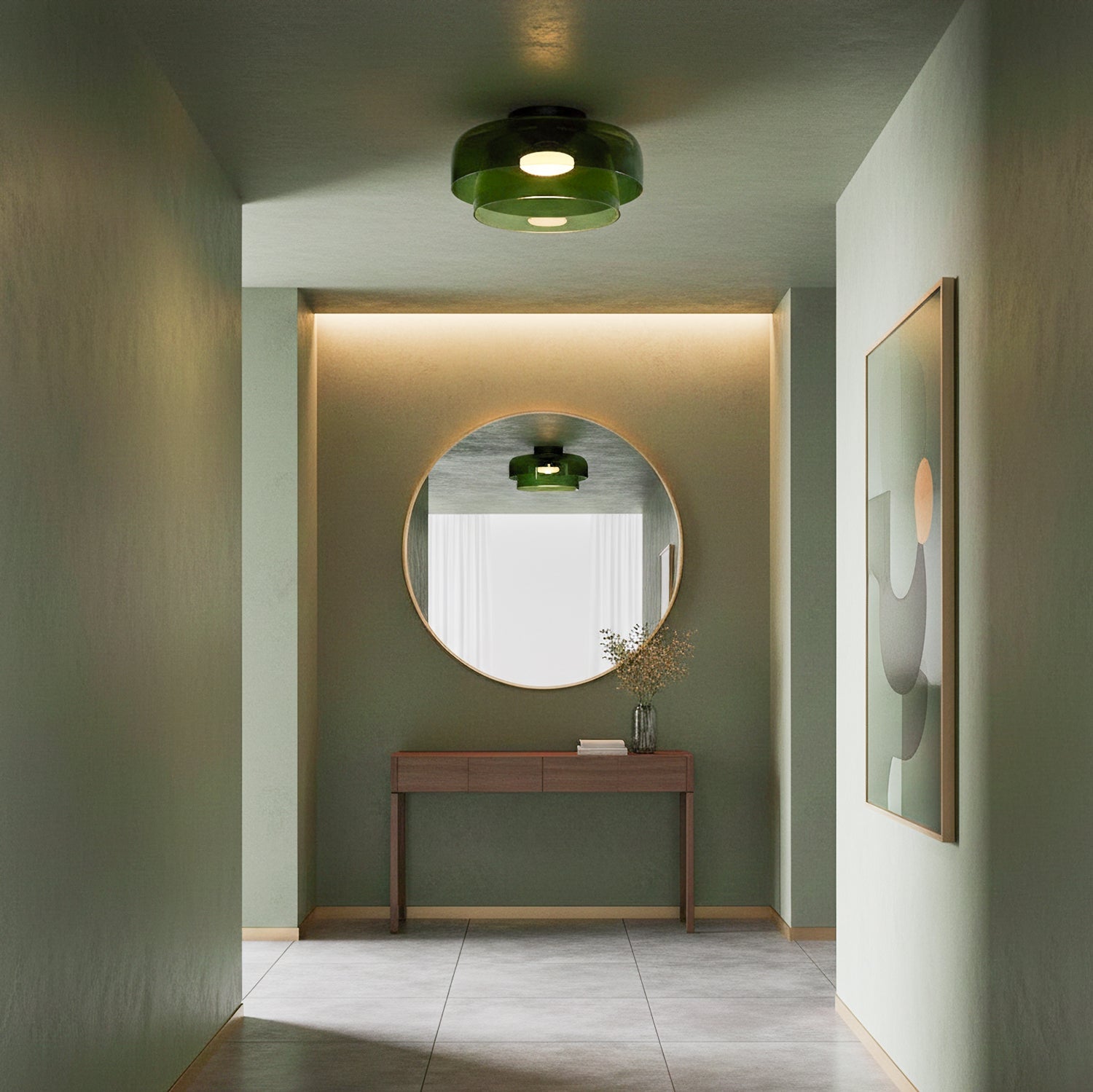 Levels Glass Ceiling Light Tiered Modern Flush-Mount LED Fixture