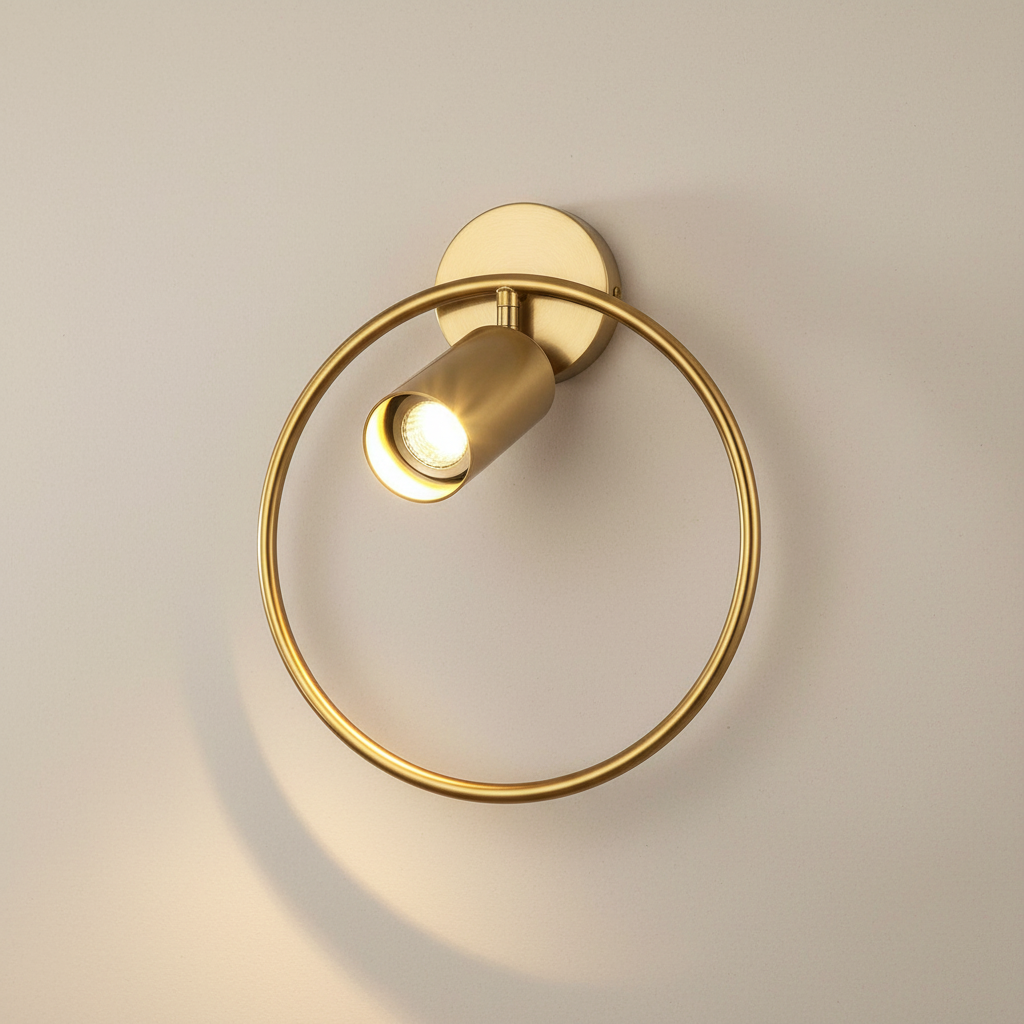 Luminara Wandleuchte in gebürstetem Gold, skulpturale Form