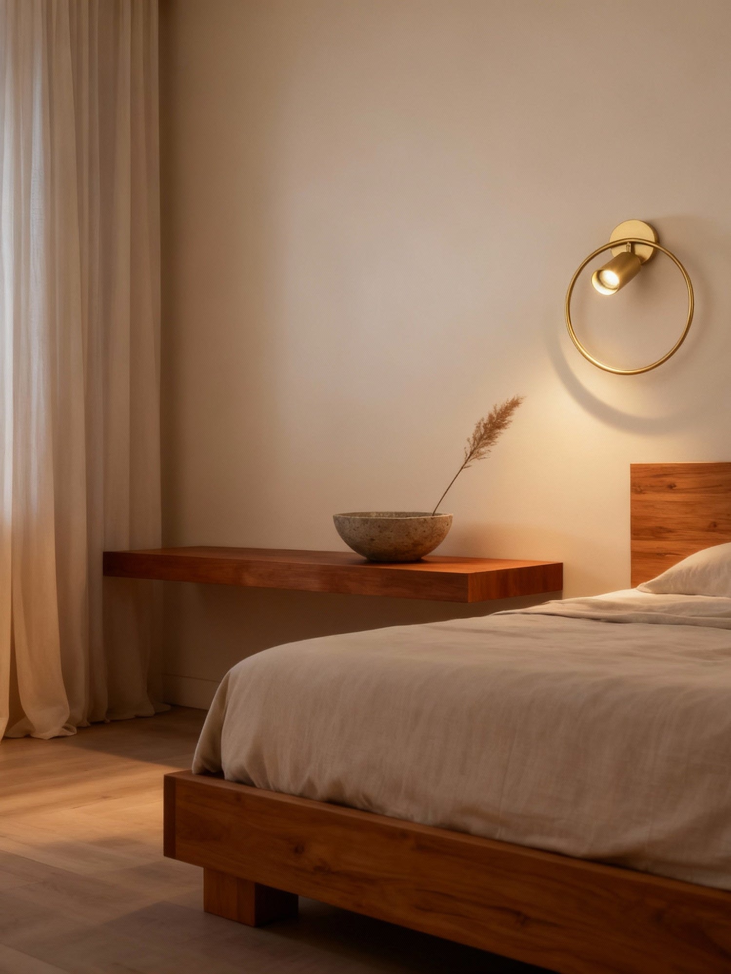 Luminara Elegant Sculptural Brushed Gold Wall Sconce Lighting