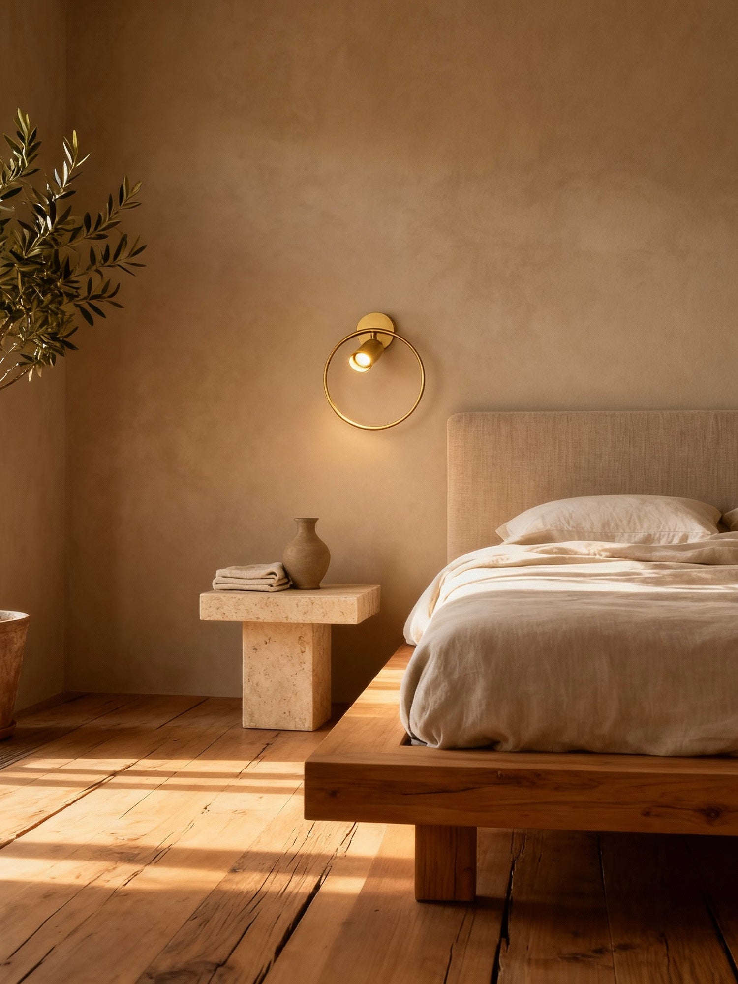 Luminara Elegant Sculptural Brushed Gold Wall Sconce Lighting