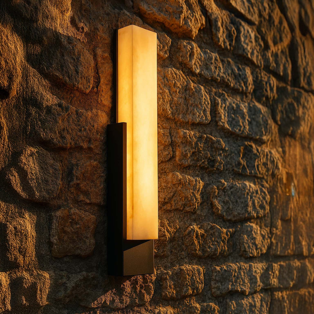 MarbleGlow | Elegant Weather-Resistant Outdoor Wall Lantern Light