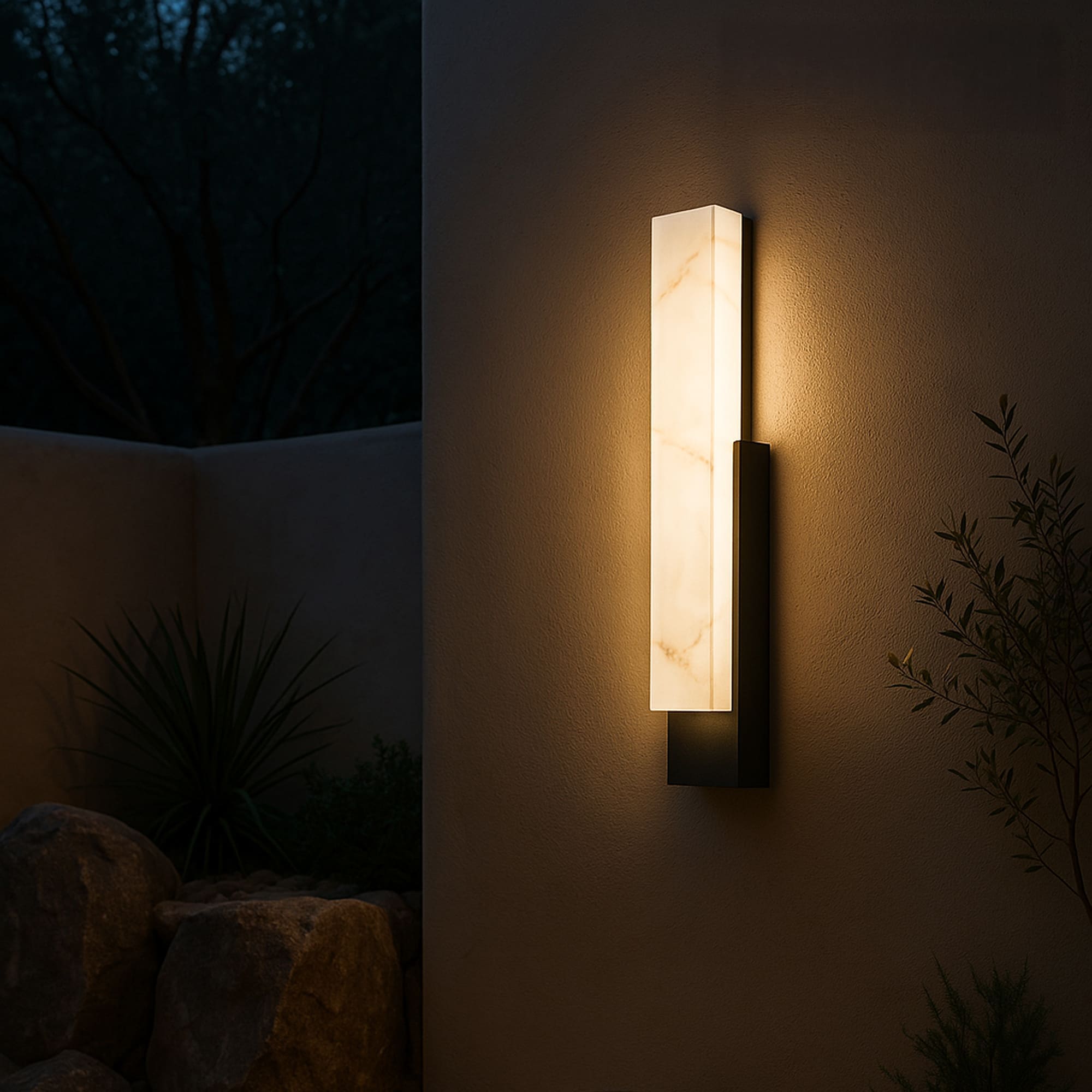 MarbleGlow | Elegant Weather-Resistant Outdoor Wall Lantern Light
