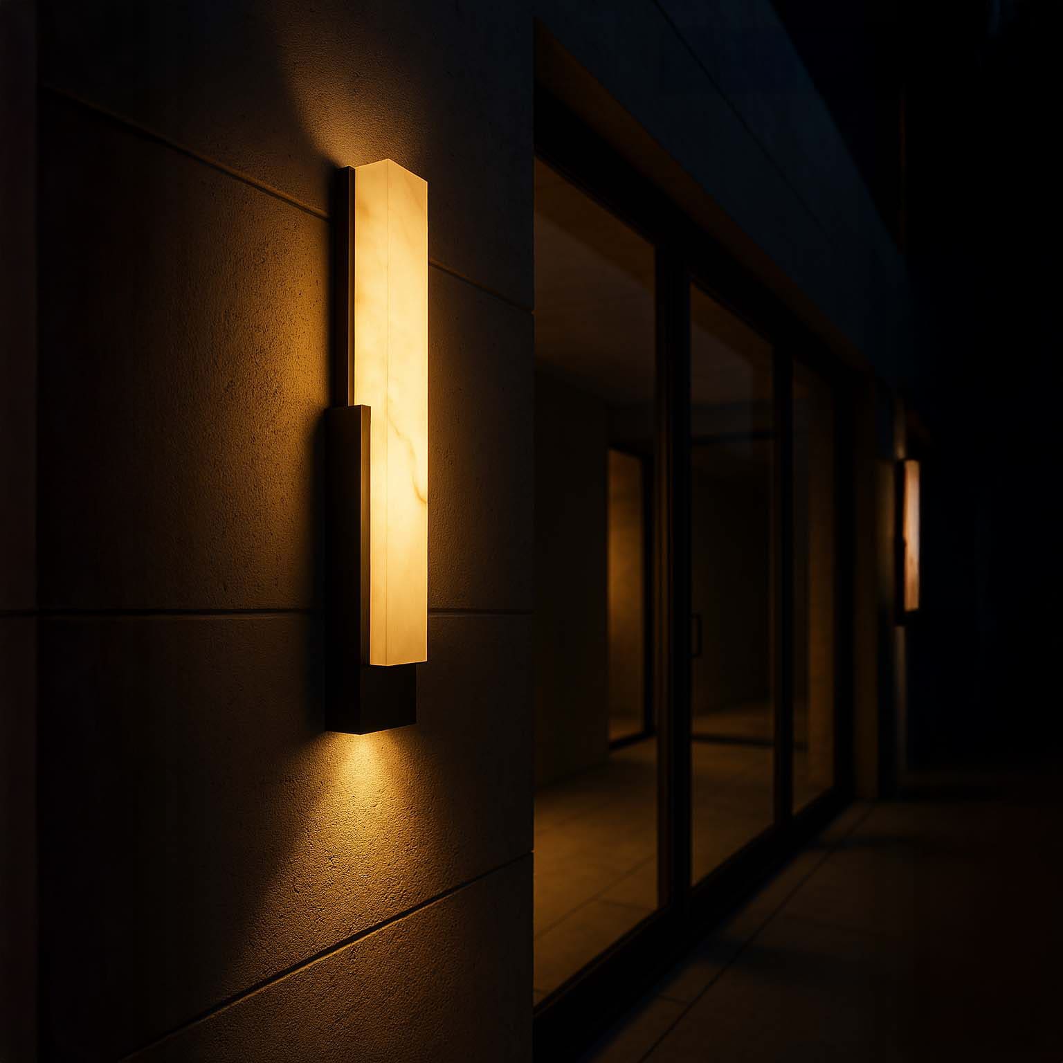 MarbleGlow | Elegant Weather-Resistant Outdoor Wall Lantern Light