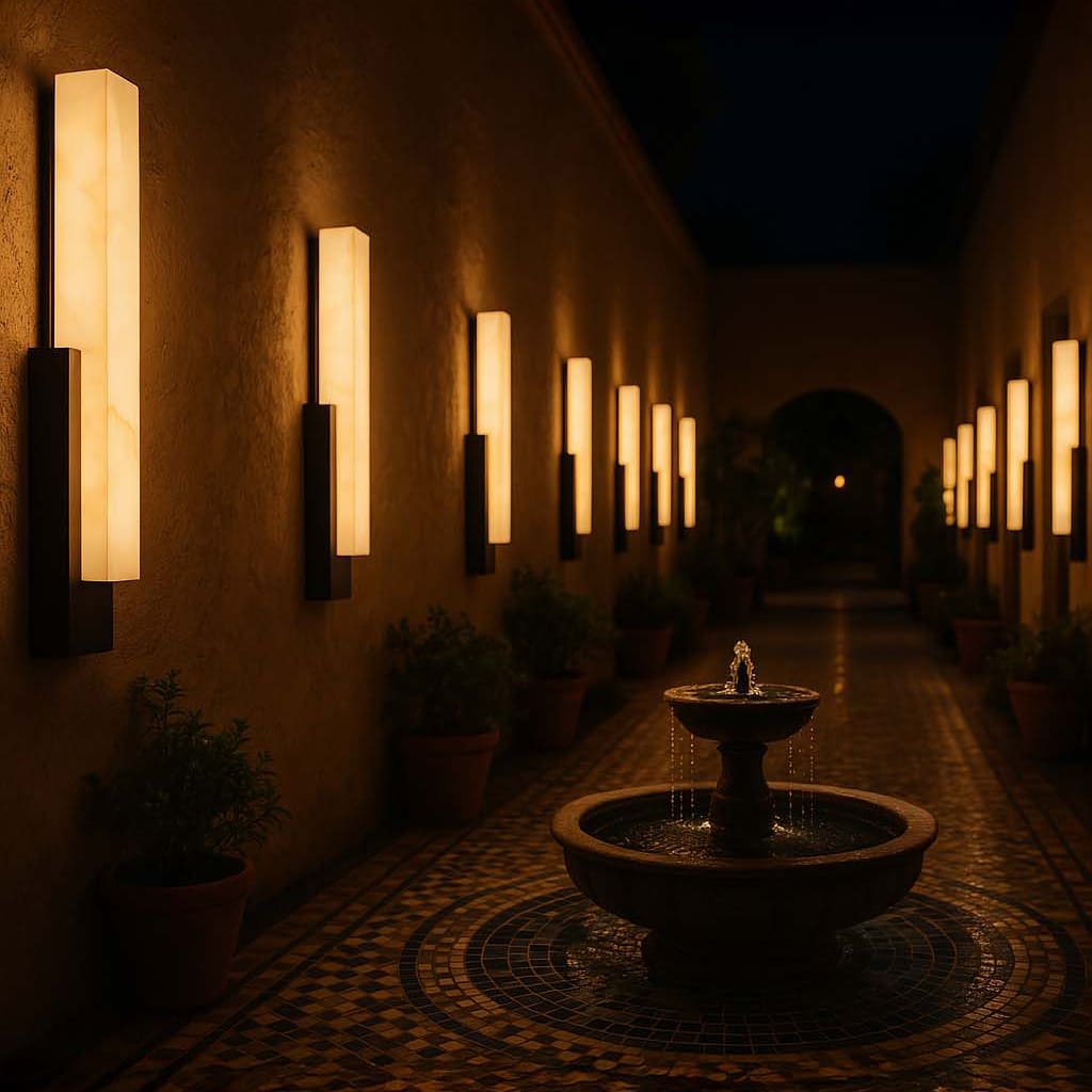 MarbleGlow | Elegant Weather-Resistant Outdoor Wall Lantern Light