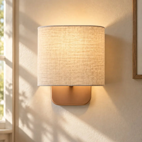 Maris linen shade wall sconce