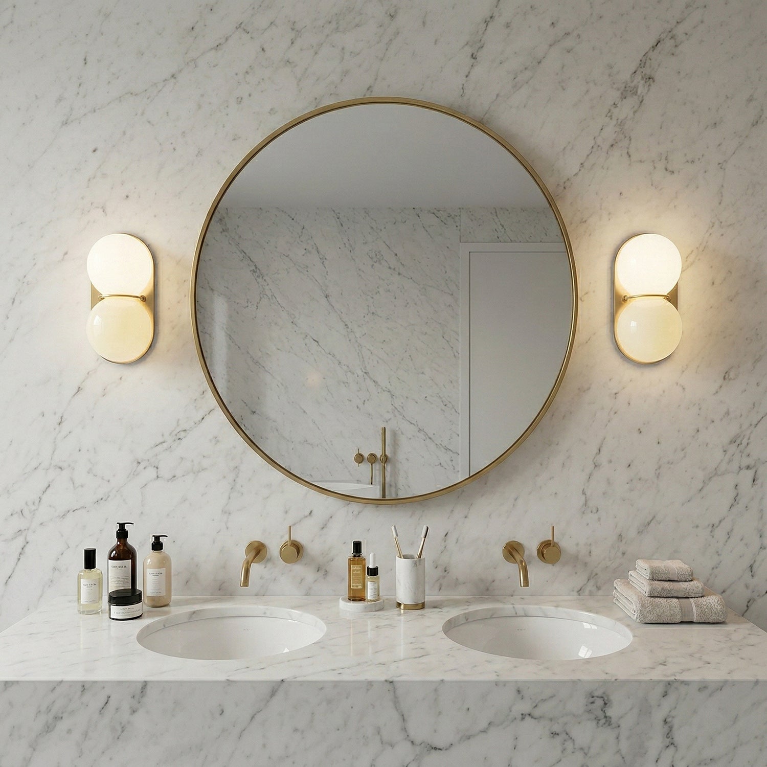 Matteo twin-globe wall sconce — supplier photo