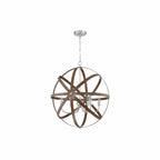Maya 6-Light Barnwood and Brushed Nickel Pendant Lighting Fixture