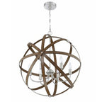 Maya 6-Light Barnwood and Brushed Nickel Pendant Lighting Fixture
