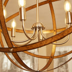 Maya 6-Light Barnwood and Brushed Nickel Pendant Lighting Fixture