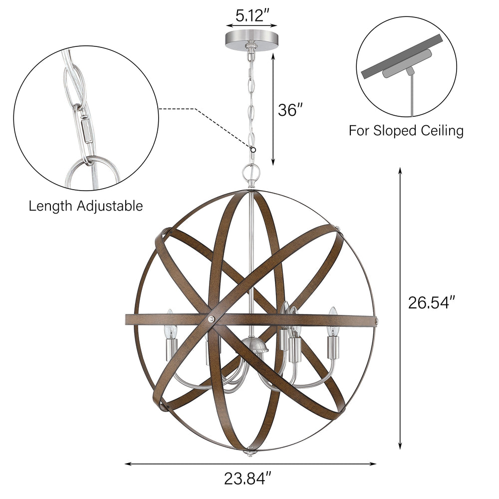Ines orb pendant dimensions diagram