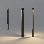 Modern Ash Black Rectangle LED Outdoor Pole Light