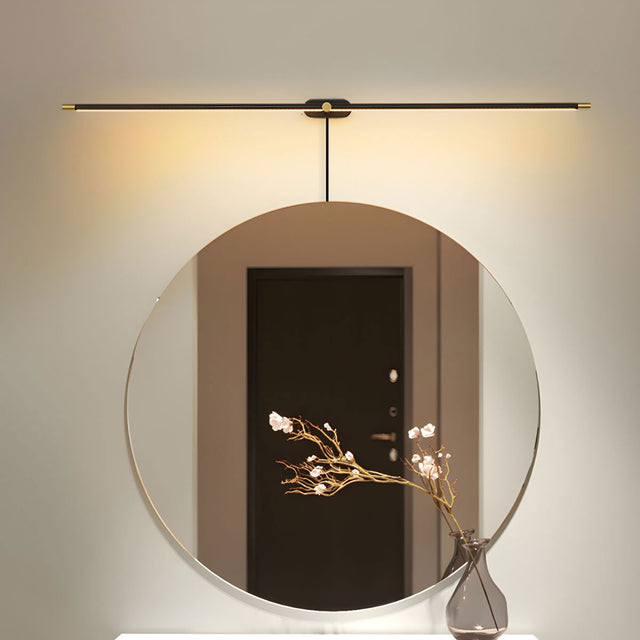 Lineo black bar above round mirror