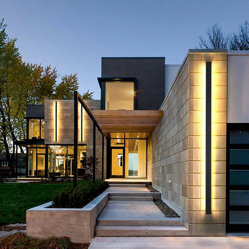 Minimalist Outdoor Wall Sconce | LED Light with Four Color Modes | Waterproof Design for Modern Exteriors