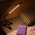 Minimalist Three-Legged Table Lamp with 360° Rotation & Eye-Care LED | Modern Bedside Lamp for Comfortable Reading