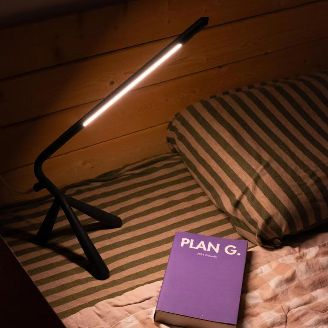 Minimalist Three-Legged Table Lamp with 360° Rotation & Eye-Care LED | Modern Bedside Lamp for Comfortable Reading
