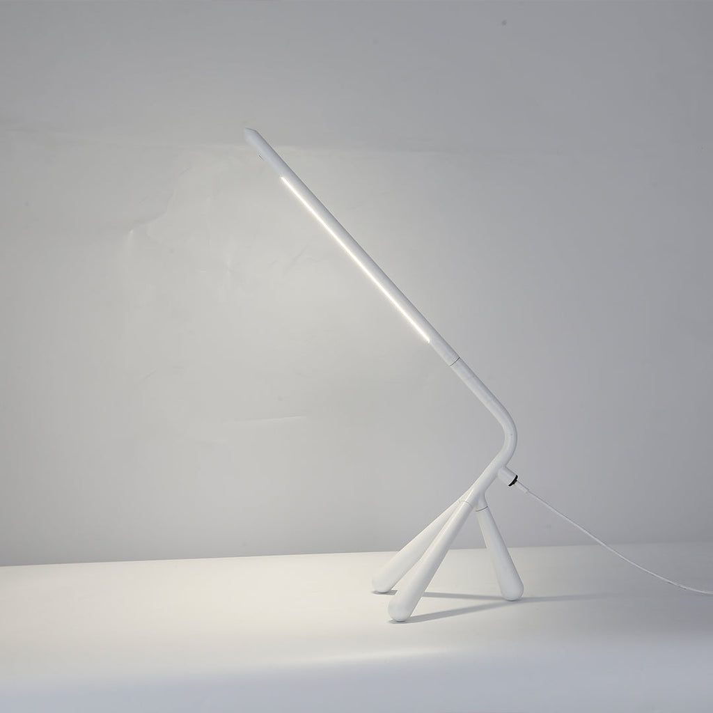 Minimalist Three-Legged Table Lamp with 360° Rotation & Eye-Care LED | Modern Bedside Lamp for Comfortable Reading