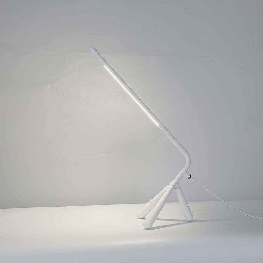 Minimalist Three-Legged Table Lamp with 360° Rotation & Eye-Care LED | Modern Bedside Lamp for Comfortable Reading