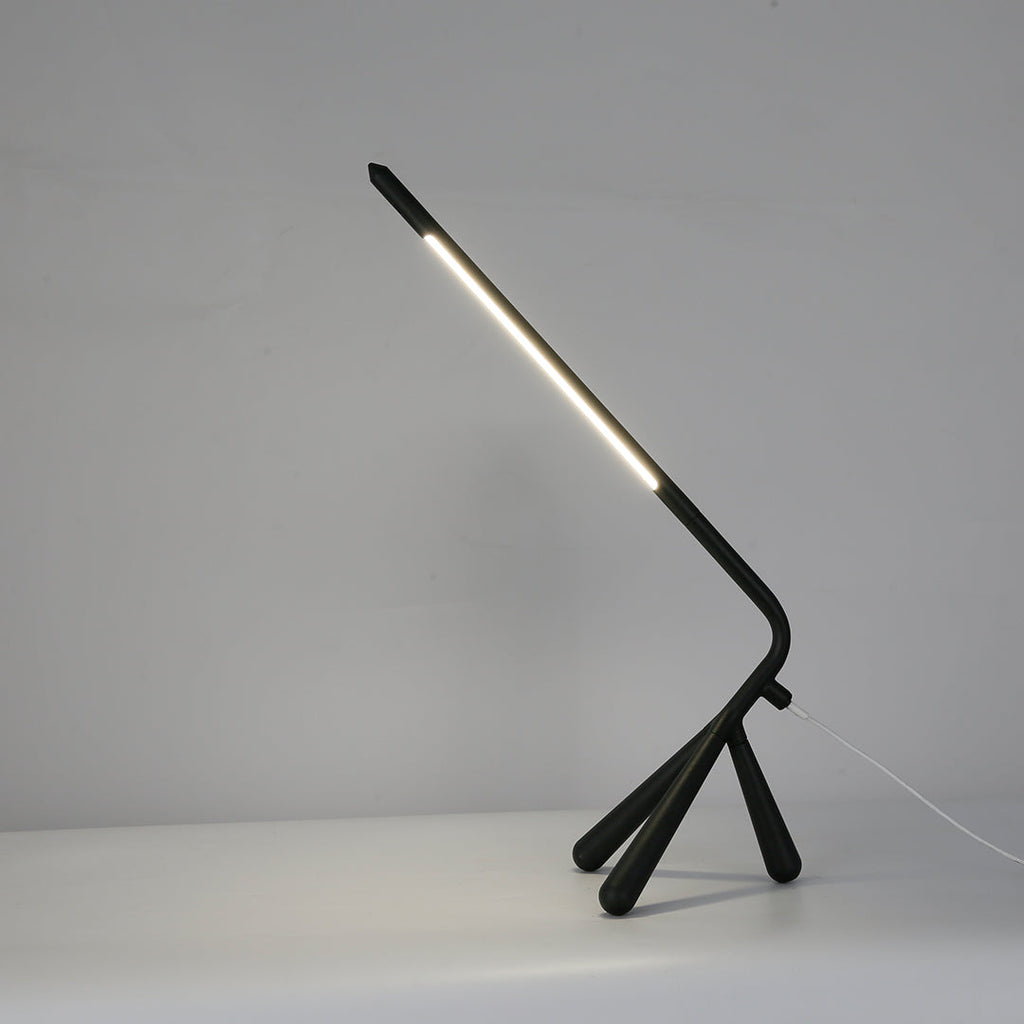 Minimalist Three-Legged Table Lamp with 360° Rotation & Eye-Care LED | Modern Bedside Lamp for Comfortable Reading