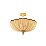 Mireille scalloped fabric flush mount
