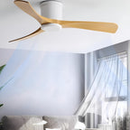 Modern 3-Blade Wood Ceiling Fan with 6-Speed DC Motor