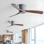 Modern 3-Blade Wood Ceiling Fan with 6-Speed DC Motor