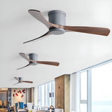 Modern 3-Blade Wood Ceiling Fan with 6-Speed DC Motor