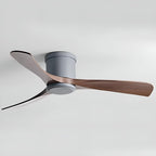 Modern 3-Blade Wood Ceiling Fan with 6-Speed DC Motor